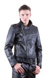 Handsome fashion man, beauty male model portrait wear black leather jacket and pants, young guy on white isolated background Stock Images Handsome fashion man, beauty male model portrait wear black leather jacket and pants, young guy on white isolated background Stock Images