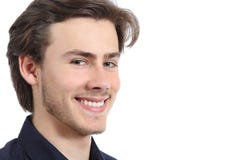 Handsome happy man with a perfect white smile isolated royalty free stock photography Handsome happy man with a perfect white smile isolated royalty free stock photography