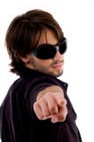 Handsome Male Looking And Pointing Backward Stock Image Handsome Male Looking And Pointing Backward Stock Image