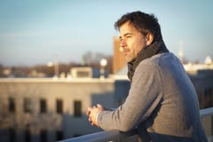 Handsome Mature Happy Man Smiling At The Camera royalty free stock images Handsome Mature Happy Man Smiling At The Camera royalty free stock images