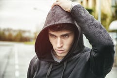 Dark Hoodie Sweater Man Royalty Free Stock Photos - Image: 14805418