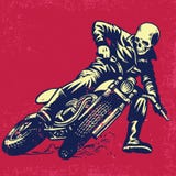 Handtekening die van schedel een uitstekende motorfiets berijden Stock Foto Handtekening die van schedel een uitstekende motorfiets berijden Stock Foto