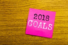 Handwriting Announcement text showing 2018 Goals. Business concept for financial planning, business strategy written on sticky not stock photo Handwriting Announcement text showing 2018 Goals. Business concept for financial planning, business strategy written on sticky not stock photo
