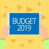 Handwriting text Budget 2019. Concept meaning New year estimate of incomes and expenses Financial Plan. vector illustration Handwriting text Budget 2019. Concept meaning New year estimate of incomes and expenses Financial Plan. vector illustration