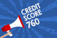 Handwriting text Credit Score 760. Concept meaning numerical expression based on level analysis of person Man holding megaphone lo royalty free illustration Handwriting text Credit Score 760. Concept meaning numerical expression based on level analysis of person Man holding megaphone lo royalty free illustration