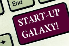 Handwriting text Start Up Galaxy. Concept meaning Newly emerged business created by new entrepreneurs Keyboard key Intention to stock image Handwriting text Start Up Galaxy. Concept meaning Newly emerged business created by new entrepreneurs Keyboard key Intention to stock image