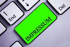 Handwriting text writing Impressum. Concept meaning Impressed Engraved Imprint German statement ownership authorship Keyboard gree royalty free stock images Handwriting text writing Impressum. Concept meaning Impressed Engraved Imprint German statement ownership authorship Keyboard gree royalty free stock images