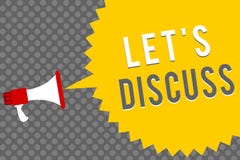 Handwriting text writing Let s is Discuss. Concept meaning Permit to Talk Open Up Go Over a Topic Chat Sharing Megaphone loudspeak stock illustration Handwriting text writing Let s is Discuss. Concept meaning Permit to Talk Open Up Go Over a Topic Chat Sharing Megaphone loudspeak stock illustration