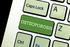 Handwriting text writing Osteoporosis. Concept meaning Medical condition wherein bones become brittle and fragile stock photos Handwriting text writing Osteoporosis. Concept meaning Medical condition wherein bones become brittle and fragile stock photos