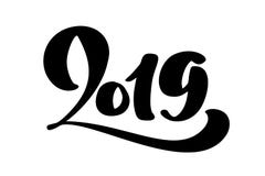 Handwritting vector calligraphy text 2019. hand drawn New Year and Christmas lettering number 2019. Illustration for royalty free illustration Handwritting vector calligraphy text 2019. hand drawn New Year and Christmas lettering number 2019. Illustration for royalty free illustration