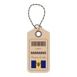 Hang Tag Made In Barbados con l'icona della bandiera isolata su un fondo bianco Illustrazione di vettore royalty illustrazione gratis Hang Tag Made In Barbados con l'icona della bandiera isolata su un fondo bianco Illustrazione di vettore royalty illustrazione gratis