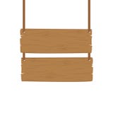 Hanging wooden sign isolated on white background royalty free illustration Hanging wooden sign isolated on white background royalty free illustration