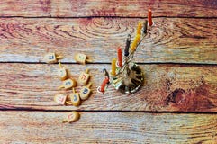 Hanukah candles celebrating the Jewish holiday stock photo Hanukah candles celebrating the Jewish holiday stock photo