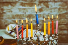 Hanukkah the Jewish Festival of Lights Close up of candle wax melting channukah. royalty free stock image Hanukkah the Jewish Festival of Lights Close up of candle wax melting channukah. royalty free stock image