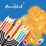 Hanukkah juish vector illustration. jewish menorah simple vector icon. hanuka candles symbol. Stock Photography Hanukkah juish vector illustration. jewish menorah simple vector icon. hanuka candles symbol. Stock Photography