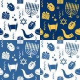 Hanukkah Seamless Patterns stock illustration Hanukkah Seamless Patterns stock illustration