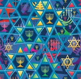Hanukkah star line bright symmetry seamless pattern vector illustration Hanukkah star line bright symmetry seamless pattern vector illustration
