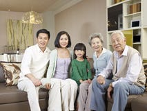 Happy asian family