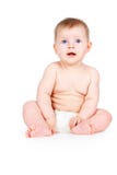 Happy Baby In Diapers Stock Image