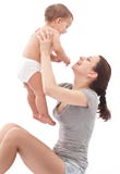 Happy baby plays with mother. Royalty Free Stock Images Happy baby plays with mother. Royalty Free Stock Images