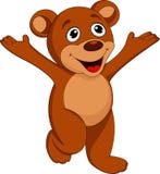 Happy Bear Cartoon Stock Image