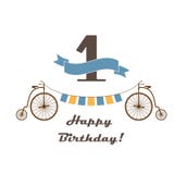Happy Birthday Card For 1st Birthday Stock Image