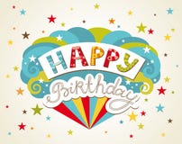 Happy birthday greeting card vector illustration Happy birthday greeting card vector illustration
