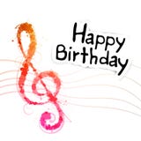 Happy Birthday Art Music Card Stock Vector - Image: 44363626
