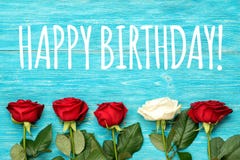 Happy birthday greeting card with roses
