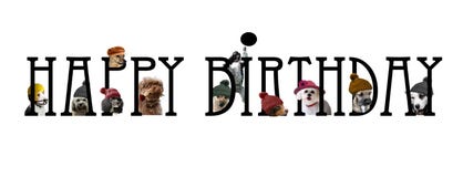 Happy Birthday Lettering With Dogs Royalty Free Stock Photography Happy Birthday Lettering With Dogs Royalty Free Stock Photography