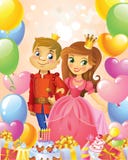 Happy Birthday, Princess and Prince, greeting card. Stock Photo Happy Birthday, Princess and Prince, greeting card. Stock Photo