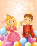 Happy Birthday, Princess and Prince, greeting card. Stock Images Happy Birthday, Princess and Prince, greeting card. Stock Images