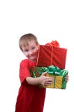 Happy Boy With Presents Royalty Free Stock Photos