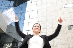Happy Business Woman Stock Image