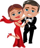 Happy Cartoon Couple Dancing vector illustration Happy Cartoon Couple Dancing vector illustration