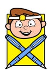 Happy Cartoon Doctor Face with Pens Vector vector illustration Happy Cartoon Doctor Face with Pens Vector vector illustration