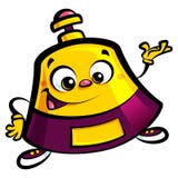 Happy cartoon reception bell help desk character welcome pose vector illustration Happy cartoon reception bell help desk character welcome pose vector illustration