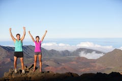 Happy Cheering Winning Success Outdoors Couple Stock Photography Happy Cheering Winning Success Outdoors Couple Stock Photography