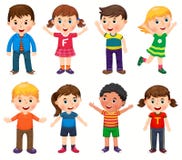 Happy children in different positions vector royalty free illustration Happy children in different positions vector royalty free illustration