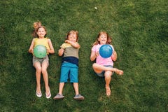 Happy children having fun outdoors stock images Happy children having fun outdoors stock images