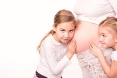 Image result for very pregnant women with kids
