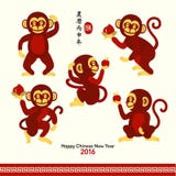 Happy Chinese New Year 2016 Year of Monkey. Oriental Happy Chinese New Year 2016 Year of Monkey Vector Design royalty free illustration Happy Chinese New Year 2016 Year of Monkey. Oriental Happy Chinese New Year 2016 Year of Monkey Vector Design royalty free illustration