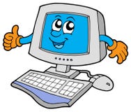 Happy computer vector illustration Happy computer vector illustration