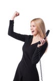 Happy Confident Businesswoman Talking On The Phone Stock Photo