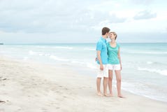Happy Couple On The Beach Royalty Free Stock Image Happy Couple On The Beach Royalty Free Stock Image