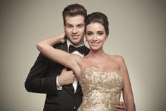 Happy couple smiling at the camera. royalty free stock image Happy couple smiling at the camera. royalty free stock image
