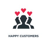 happy customers icon. client satisfaction concept symbol design stock illustration happy customers icon. client satisfaction concept symbol design stock illustration