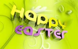 Happy Easter 3d Text And Florals Stock Photography Happy Easter 3d Text And Florals Stock Photography