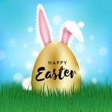 Happy Easter egg with ears vector illustration Happy Easter egg with ears vector illustration