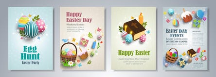 Happy Easter Flyer Template Stock Photography